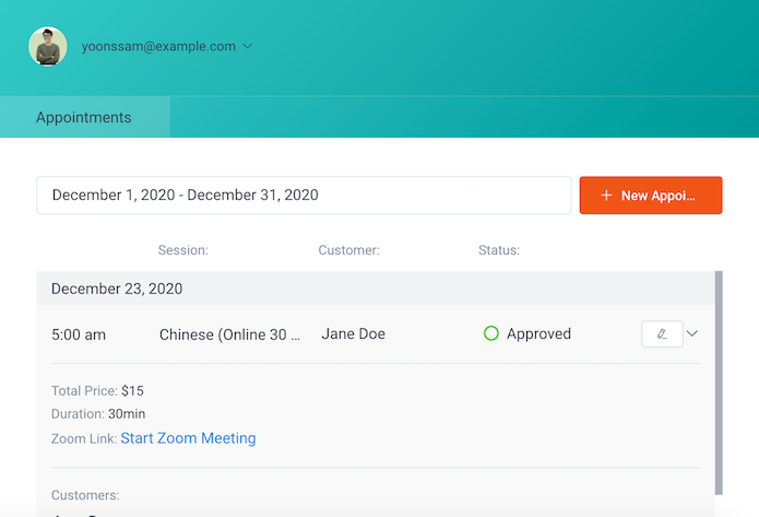 What to do after I received a session booking? 3