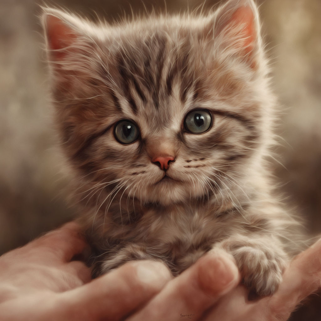hyperrealistic-digital-painting-of-a-diminutive-kitten-distinct-fur-patterns-embraced-by-a-gentle-h
