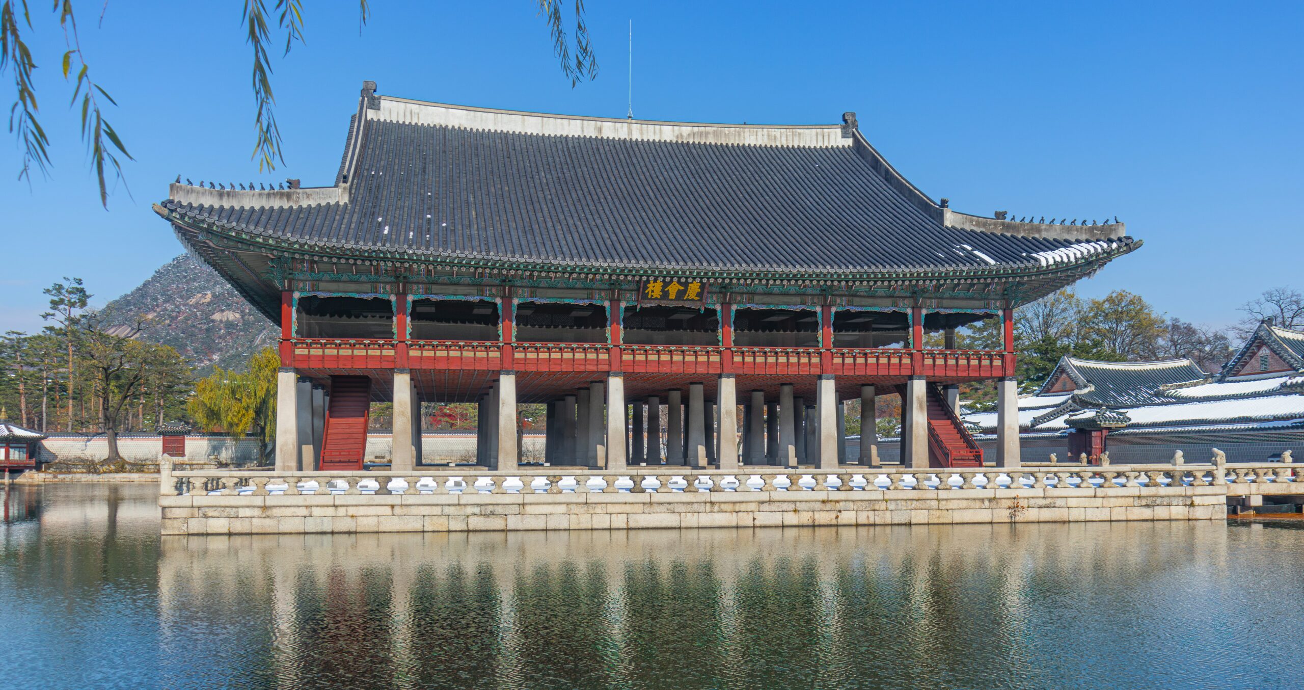 Korean winter coastal scene