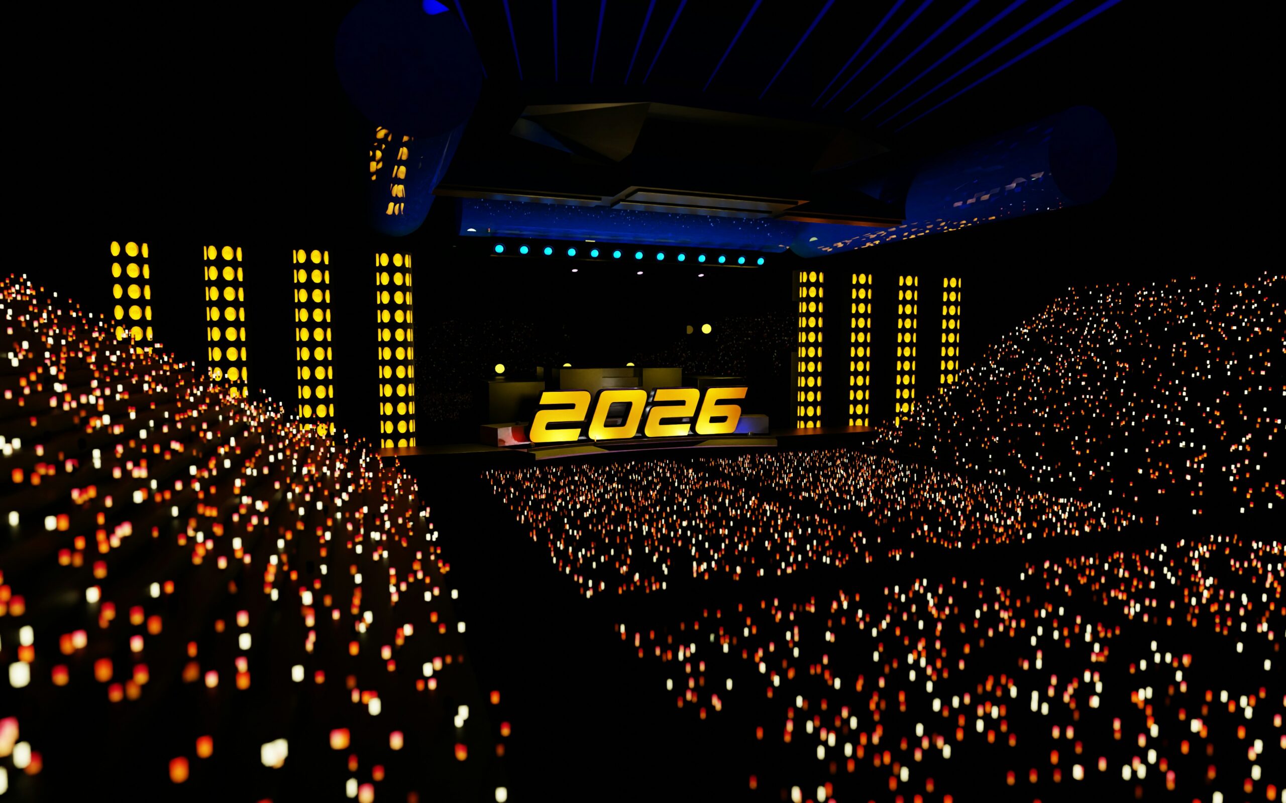 Modern New Year celebration in Korean city