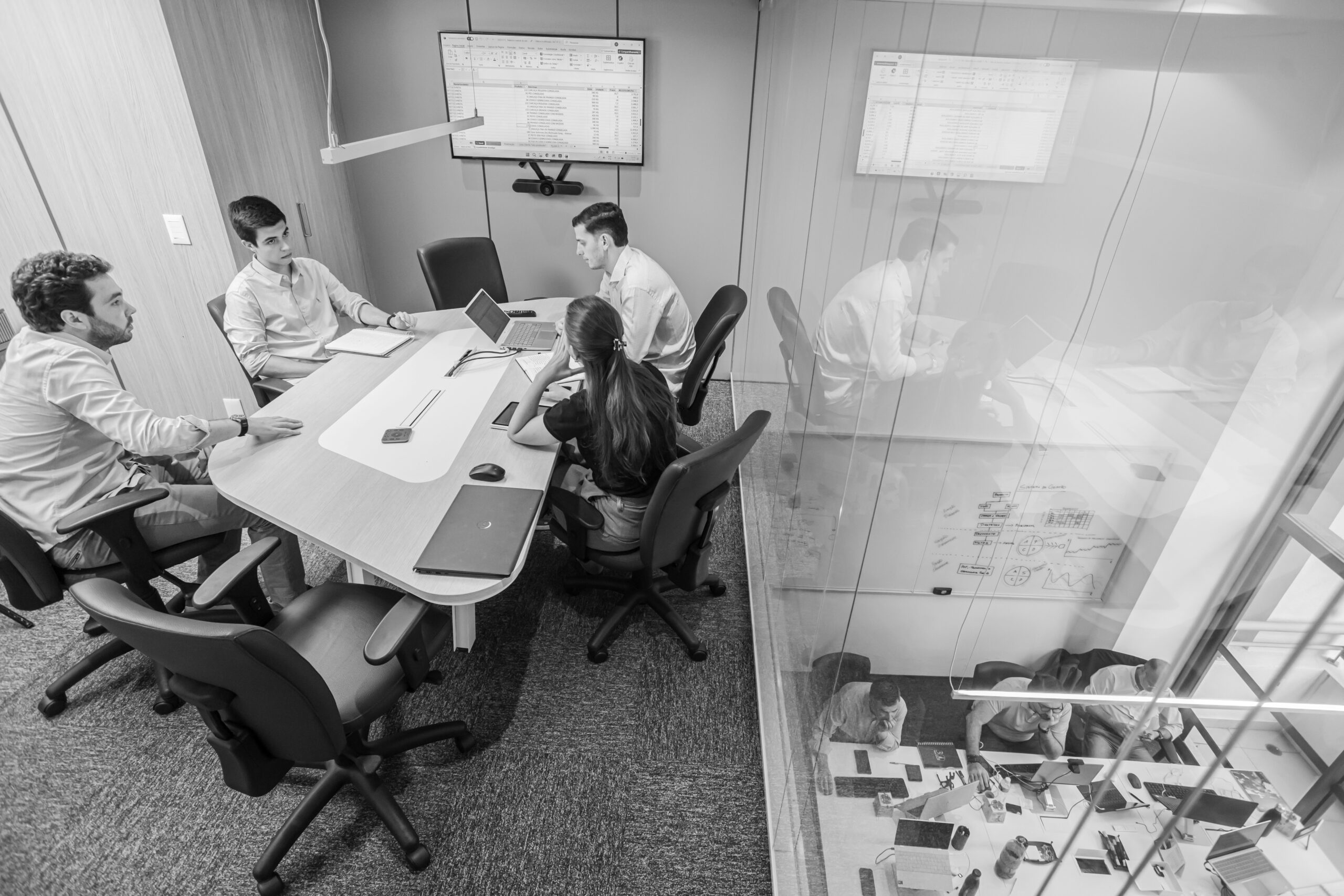 Korean business professionals in modern office setting